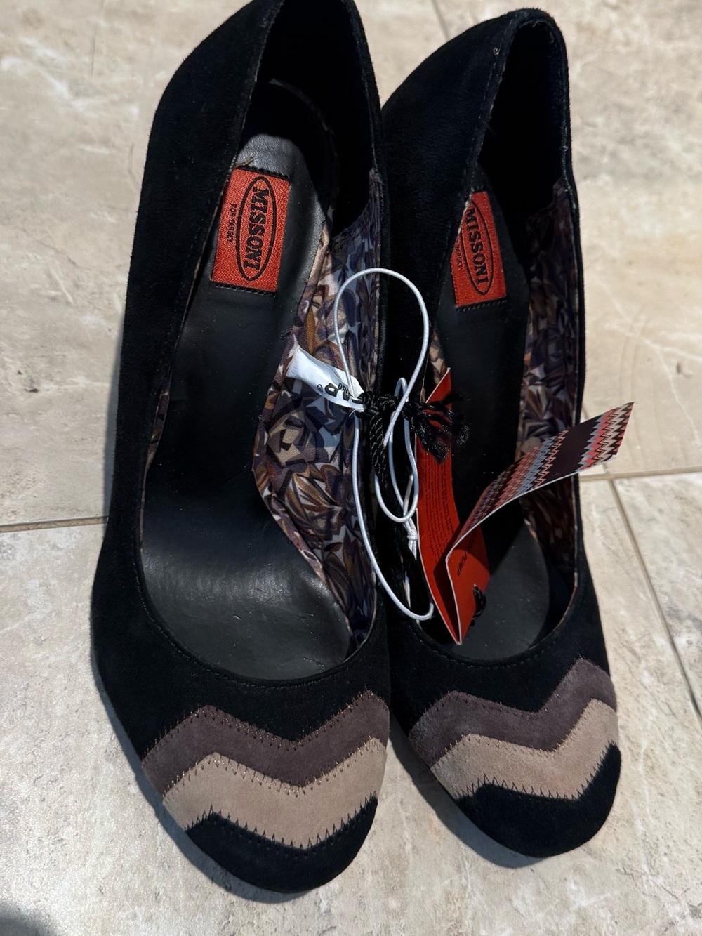 Missoni for Target Black Suede Block Heel Pumps
